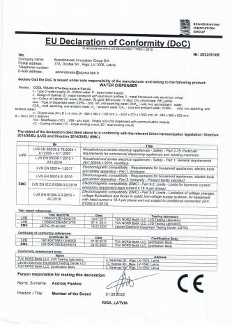 EU Declaration of Conformity DoC 2022
