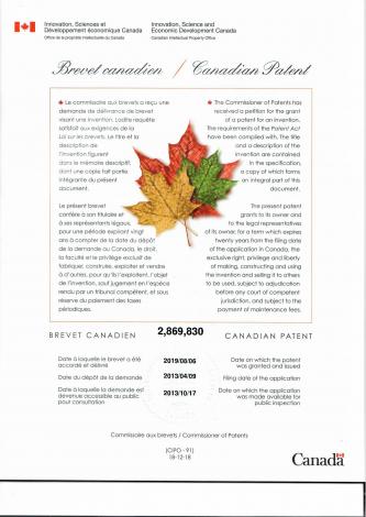 Patent 2869830 CANADA