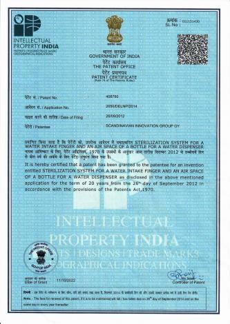 Patent 408780 INDIA